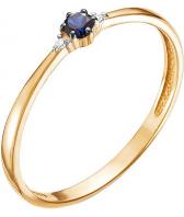 Кольцо из золота Ювелирные Традиции K115-4072GTS с сапфиром, бриллиантами