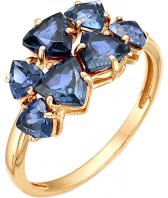 Золотое кольцо Ювелирные Традиции K120-1363TL с Лондон топазами