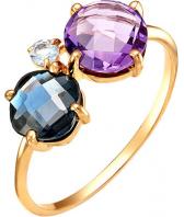 Золотое кольцо Ювелирные Традиции K120-1769M3 с аметистом, топазом