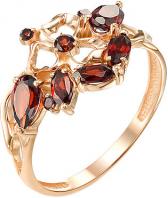 Золотое кольцо Ювелирные Традиции, украшение K120-3447GR с гранатами