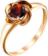 Золотое кольцо Ювелирные Традиции, изделие K120-4214GR с гранатом