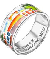 Серебряное кольцо Ювелирные Традиции, украшение K6110-3333 с эмалью с бриллиантом