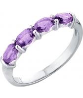 Серебряное кольцо Ювелирные Традиции K620-009Am с аметистами