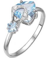 Серебряное кольцо Ювелирные Традиции K620-1110T с топазами, фианитами
