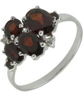 Серебряное кольцо Ювелирные Традиции K620-1366GR с гранатами, фианитами