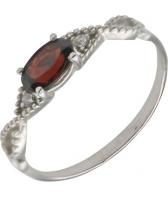 Серебряное кольцо Ювелирные Традиции K620-1448Gr с гранатом, фианитами