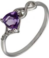 Серебряное кольцо Ювелирные Традиции K620-1476Am с аметистом, фианитами