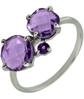 Серебряное кольцо Ювелирные Традиции K620-1769AM с аметистами