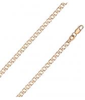 Мужская золотая цепочка на шею Национальное Достояние NC-12-076-0-50 с плетением двойной ромб