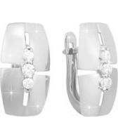 Серебряные серьги КЮЗ Дельта S121504 с фианитами
