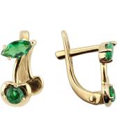 Детские золотые серьги Ювелирные Традиции S130-3710FS с фианитами