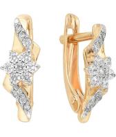 Золотые серьги Ювелирные Традиции S132-2473 с фианитами