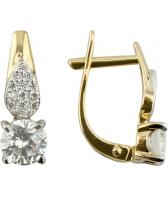 Золотые серьги Ювелирные Традиции S132-2504 с фианитами