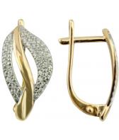 Золотые серьги Ювелирные Традиции S132-2531 с фианитами