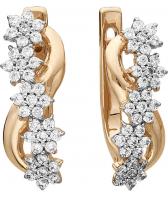 Золотые серьги Ювелирные Традиции S132-2555 с фианитами