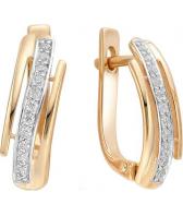 Золотые серьги Ювелирные Традиции S132-2738 с фианитами