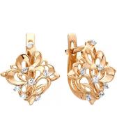 Золотые серьги Ювелирные Традиции S132-2876 с фианитами