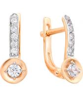 Золотые серьги Ювелирные Традиции S132-2996 с фианитами