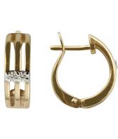 Золотые серьги Ювелирные Традиции S132-3510 с фианитами