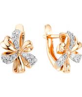 Золотые серьги Ювелирные Традиции S132-4198 с фианитами