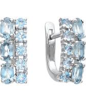 Серьги с топазом серебро Ювелирные Традиции S620-1374T
