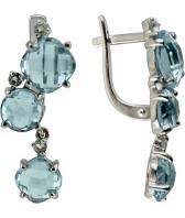 Серебряные серьги Ювелирные Традиции S620-1775T с топазами