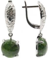 Серебряные серьги Ювелирные Традиции S620-4902HD с хромдиопсидами