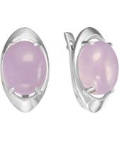 Серебряные серьги Ювелирные Традиции S620-4903Kunc с кунцитом