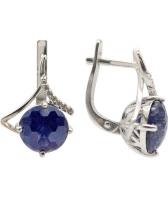 Серебряные серьги Ювелирные Традиции S630-2041SS с ситаллами, фианитами