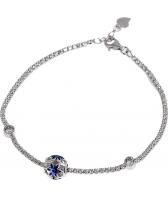 Серебряный браслет цепь Sandara SGB142 с эмалью, фианитами