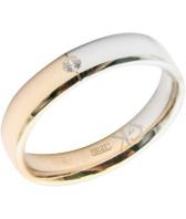 Серебряное обручальное парное кольцо Graf Кольцов SHN1-4-1f/s с фианитом