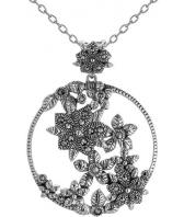 Серебряный кулон AS TJN268 c марказитом, cо Swarovski