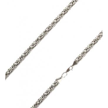 Мужская серебряная цепочка на шею Русское Золото 00130110-6 с византийским плетением 1 Мужская серебряная цепочка на шею Русское Золото 00130110-6 с византийским плетением 1