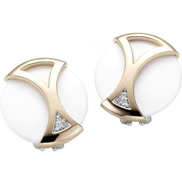 Серебряные серьги круглые Breuning 01/83710-7SG с агатами, цирконием 1