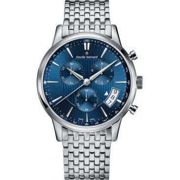 Мужские швейцарские наручные часы Claude Bernard 01002-3MBUIN с хронографом 1