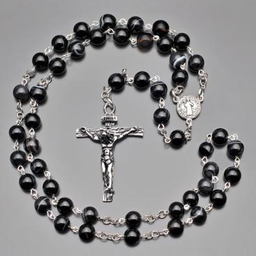 Стальное колье бусы с подвесками Rico La Cara 0161-rlc с агатом 1