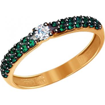 Золотое кольцо SOKOLOV 017020_s с фианитами 1 Золотое кольцо SOKOLOV 017020_s с фианитами 1