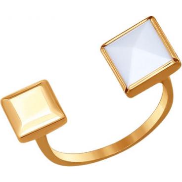 Золотое кольцо SOKOLOV 017125_s с ситаллом 1