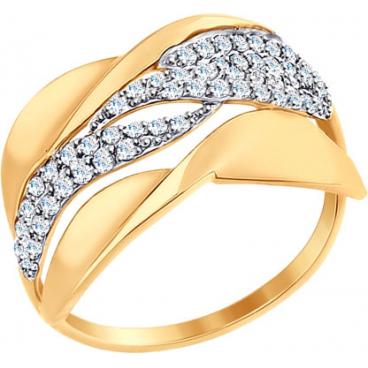 Женское золотое кольцо SOKOLOV 017405_s с фианитами 1 Женское золотое кольцо SOKOLOV 017405_s с фианитами 1