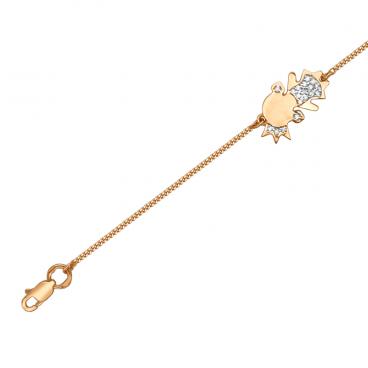 Золотой браслет цепь Эстет 01B112117 с фианитами 1 Золотой браслет цепь Эстет 01B112117 с фианитами 1