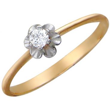 Золотое помолвочное кольцо Эстет 01K111451 с фианитом 1 Золотое помолвочное кольцо Эстет 01K111451 с фианитом 1