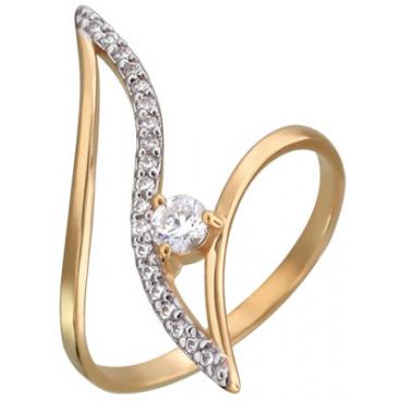 Золотое кольцо Эстет 01K113773 с фианитами 1 Золотое кольцо Эстет 01K113773 с фианитами 1