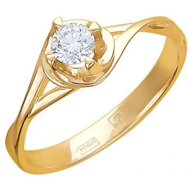 Золотое помолвочное кольцо Эстет 01K115750 с фианитом 1 Золотое помолвочное кольцо Эстет 01K115750 с фианитом 1