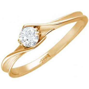 Золотое помолвочное кольцо Эстет 01K115757 с фианитом 1 Золотое помолвочное кольцо Эстет 01K115757 с фианитом 1