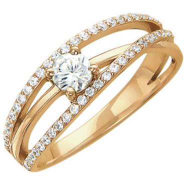 Золотое кольцо Эстет 01K115942 с фианитами 1 Золотое кольцо Эстет 01K115942 с фианитами 1