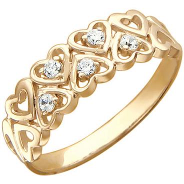 Золотое кольцо Эстет 01K116241 с фианитами 1 Золотое кольцо Эстет 01K116241 с фианитами 1
