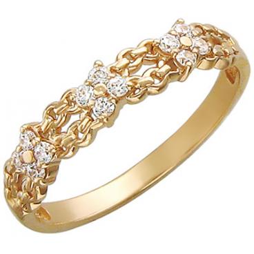 Золотое кольцо Эстет 01K116338 с фианитами 1 Золотое кольцо Эстет 01K116338 с фианитами 1