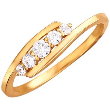 Золотое кольцо Эстет 01K116923 с фианитами 1 Золотое кольцо Эстет 01K116923 с фианитами 1