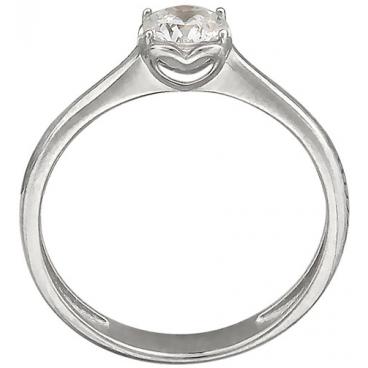 Помолвочное кольцо из белого золота Эстет 01K129297 с фианитом Swarovski 1 Помолвочное кольцо из белого золота Эстет 01K129297 с фианитом Swarovski 1