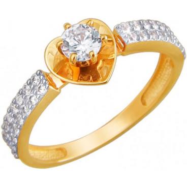 Золотое кольцо Эстет 01K1310977R с фианитами 1 Золотое кольцо Эстет 01K1310977R с фианитами 1